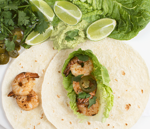 Soft Shell Prawn Tacos with Lime and Cilantro
